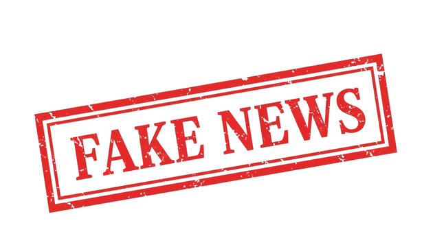 Red fake news stamp on for disinformation concept