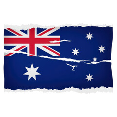 Australian flag waving with stars and union jack, isolated on transparent background
