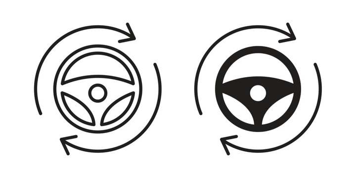Autopilot icon in black solid style. linear symbol.