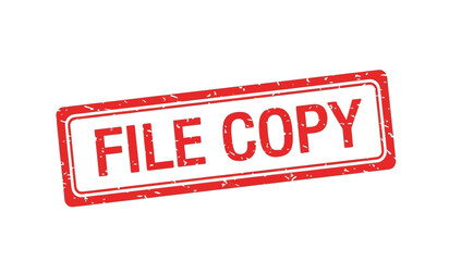Red file copy stamp on for document marking purposes