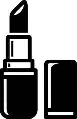 Lipstick Makeup Icon Vector, Black Lipstick Makeup Icon Vector Illustration Isolated on White Background