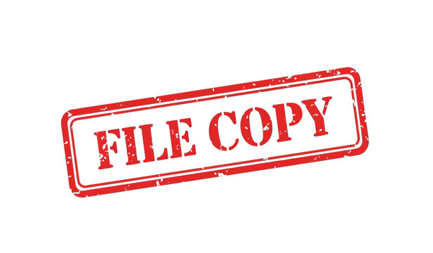 A red rubber stamp with the words file copy on for document verification purposes