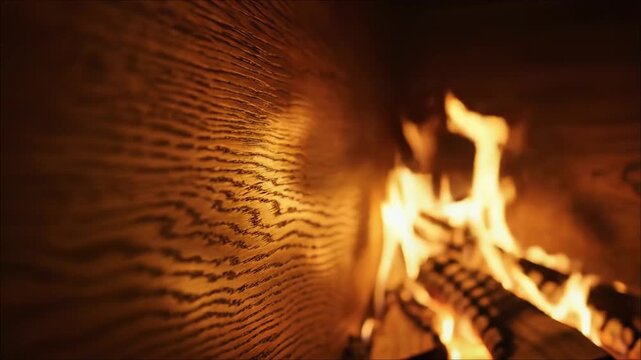 Light Reflection Dancing on Wooden Wall 4K. Ultra HD 4K cinematic close-up of warm light reflections dancing on a wooden wall. Extremely sharp texture, vibrant colors, cozy atmosphere.