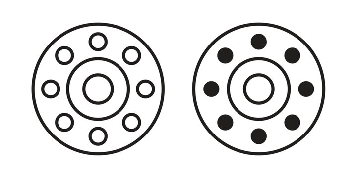 Car bearing icon in black solid style. linear symbol.