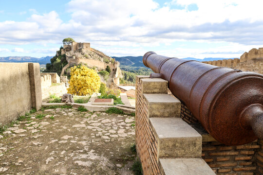 Canyons in Jativa Castle on Sierra del Castell Hill