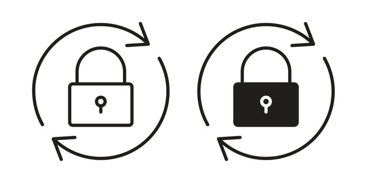 Change Password icon in black solid style. linear symbol.