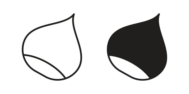 Chestnut icon in black solid style. linear symbol.