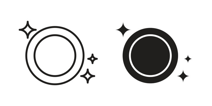 Clean plate icon in black solid style. linear symbol.