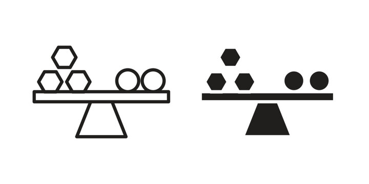 Compare icon in black solid style. linear symbol.