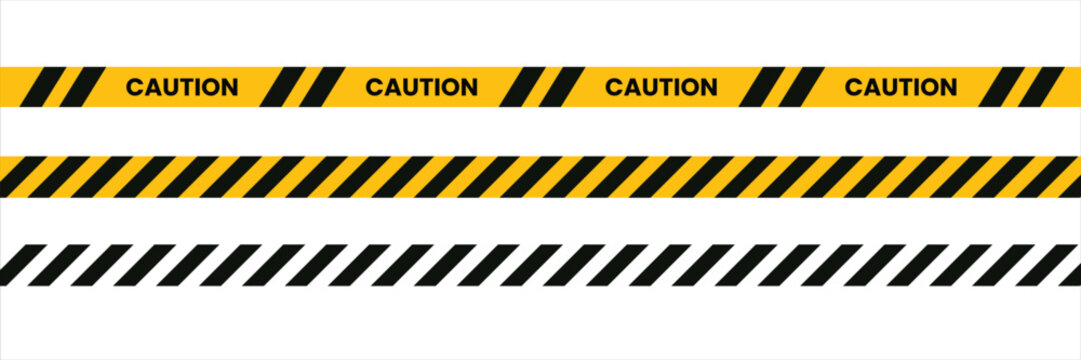 Caution Tape Icon Vector Warning Safety Barrier Symbol