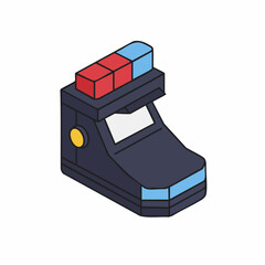 Isometric Cartoon Style Police Car Illustration Isolated Transportation Graphic © ToonzyDesign
