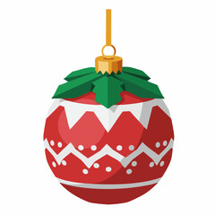 Obraz premium Flat Style Detailed Christmas Ball Decoration for Holiday Season Ornament