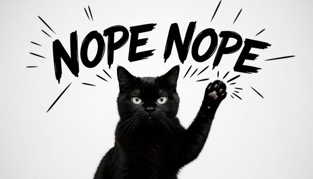 Black cat says nope