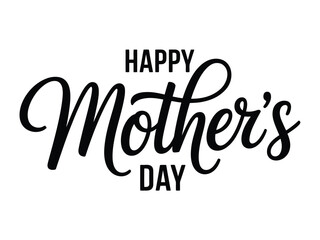 Fototapeta premium A Happy Mother's Day message in black text on a white background