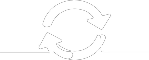 Minimalist Continuous Line Circular Arrow Shape Business Process Icon