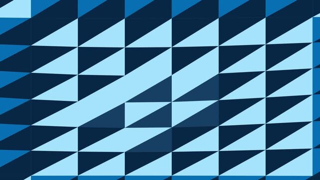 Geometric pattern of blue triangles in a grid arrangement viewed from a straightforward perspective