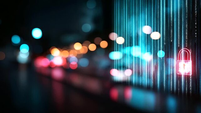 Sensitive information concept visualization, confidential data display, privacy protection representation, secure access control, classified content storage, defocused digital back