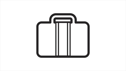 Obraz premium Simple black line drawing of a briefcase or suitcase with a handle.