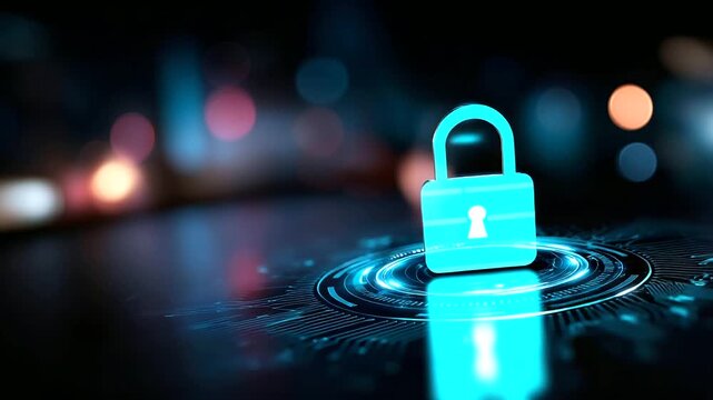 Cyber security digital crime concept visualization, data protection from hackers, threat prevention system, information security interface, privacy control display, defocused techn