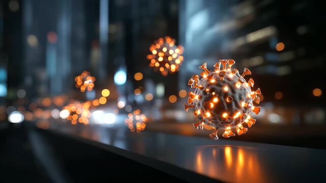 Hacker virus malware attack visualization, pandemic concept correlation, cybersecurity threat during crisis, digital security vulnerability, system compromise scenario, defocused d