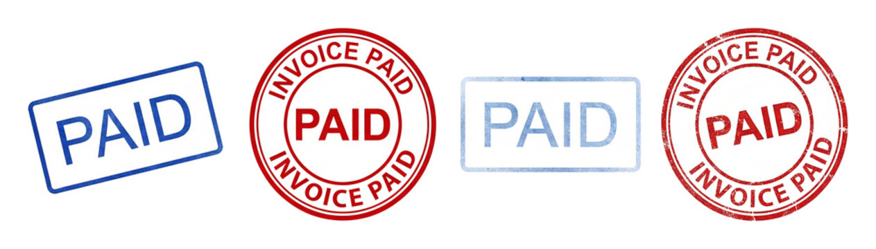 Invoice paid stamp set.