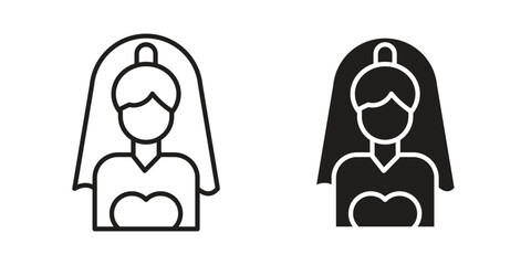 Bride icon. Vector linear icon collection. Vector EPS10