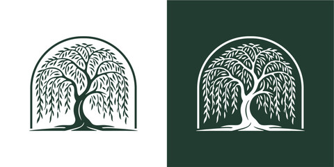 Elegant weeping willow tree i... © dwi