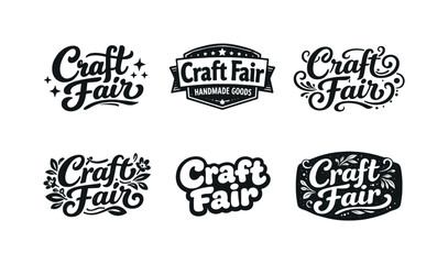 Fototapeta premium Craft Fair. Set lettering. harmonious lettering variations of the same emblematic concept, each with different artistic interpretation (Bold