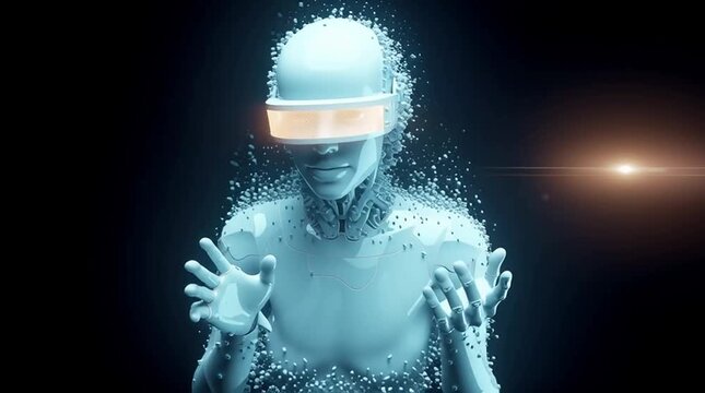 virtual reality, abstract futuristic ai technology background, future ai design digital visualization, futuristic artificial intelligence tech concept