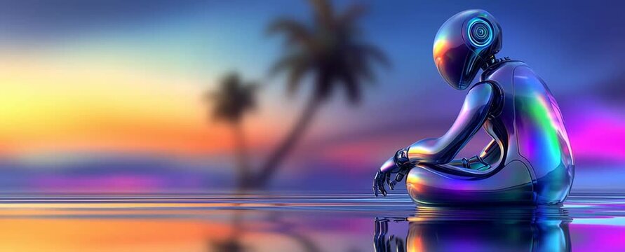 abstract futuristic ai robot technology background, future ai design digital visualization, futuristic artificial intelligence tech concept