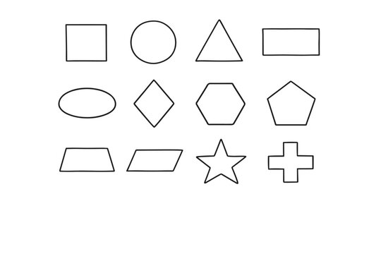 Circle square triangle pentagon geometric oval icon icons parallelogram shape vector cross