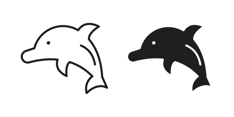 Obraz premium Dolphin icon. Vector linear icon collection. Vector EPS10