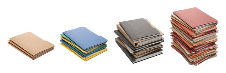 Naklejka premium Stack of folders set.