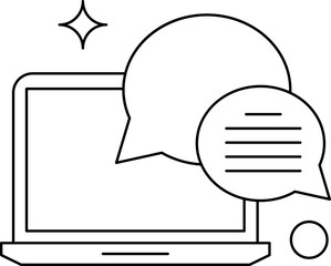 Online Communication and Chat on Laptop