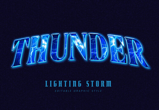 Electric Lightning Storm Thunder Text Effect