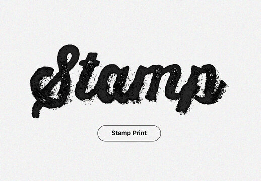 Script Ink Stamp Print Text Effect