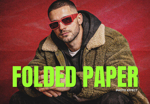 Grain Folded Paper Photo Effect