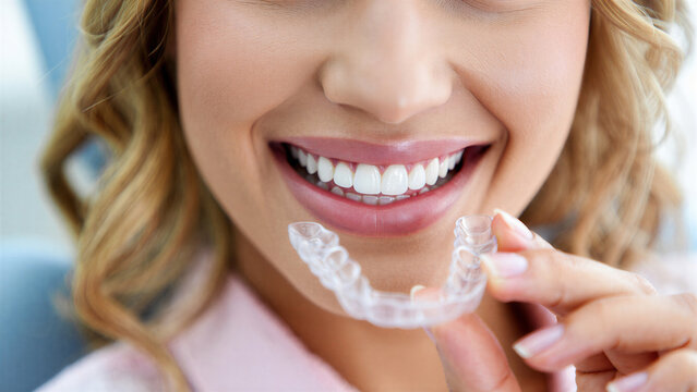 Invisible aligners glow-up for a clear no-braces smile, digital orthodontics virtual setup, custom 3d trays, bruxism nightguard protection, cosmetic alignment, smart retainers, smile glowup