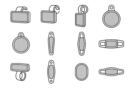 Outline bike marker icon geometry lightweight vector reflector tool clamp disc icons