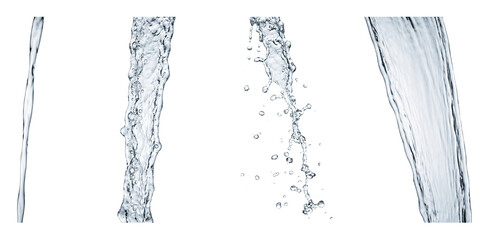 Falling water stream set.