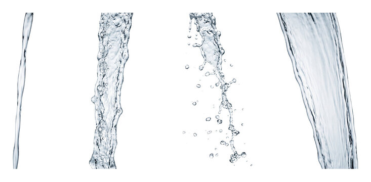 Falling water stream set.