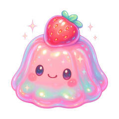 PNG Cute colorful jelly dessert illustration.