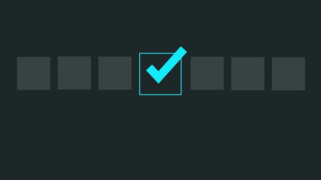Business model to tick correct sign mark on checkbox from checklist , Business selection choice. Motion graphics of verify concept