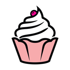vector illustration of a cupcake