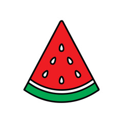 vector watermelon slice isolated on white
