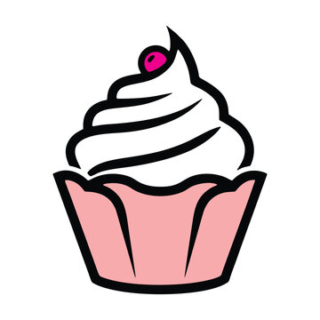 vector illustration of a cupcake