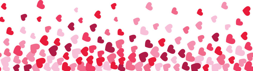 Obraz na płótnie Canvas Heart confetti gradient. Valentines day banner template