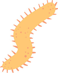 Obraz premium Centipede color icon. Yellow crawl insect mascot