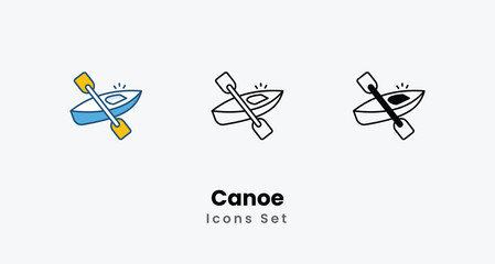 Canoe icons vector set stock illustration © Hexagon Designes