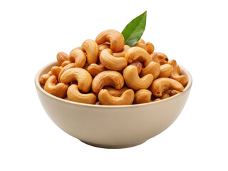 Fototapeta premium Bowl of cashews isolated on transparent background